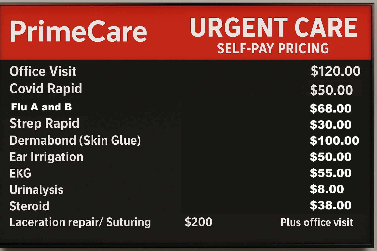 Urgent Care Pricing Transparency